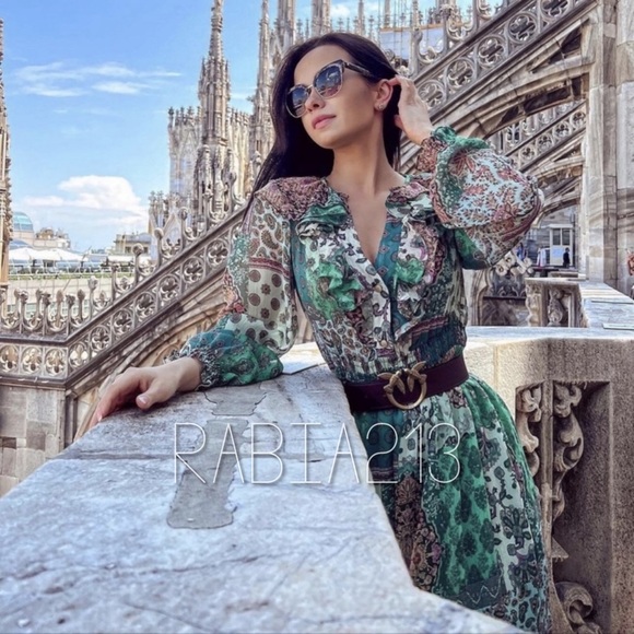 ZARA PATCHWORK PRINT MIDI DRESS - Picture 2 of 10